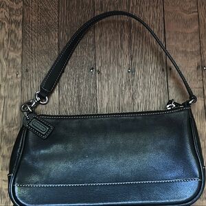 Coach Black Leather Wristlet with Elegant Design